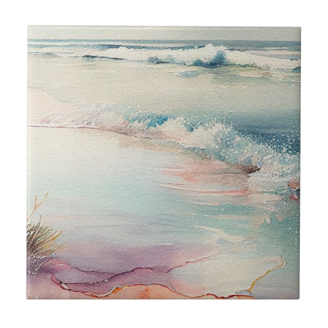 Beautiful Beach Scene Tile (Front)