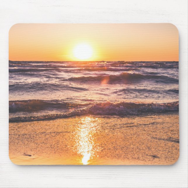 Beautiful beach sunset Mouse Pad (Front)