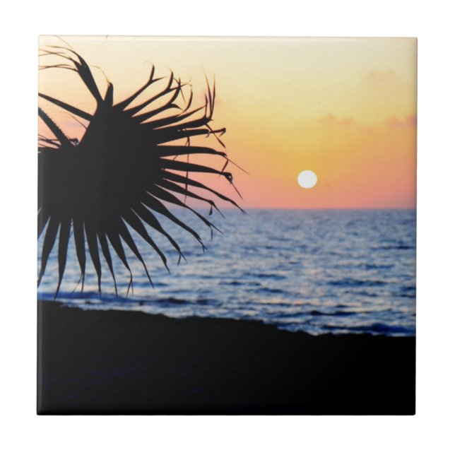 BEAUTIFUL BEACH SUNSET TILE (Front)