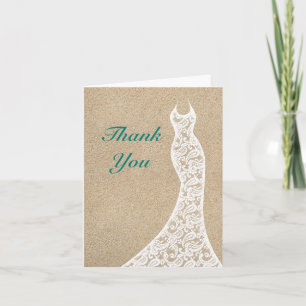 Beautiful Beach Thank You Card Turquoise