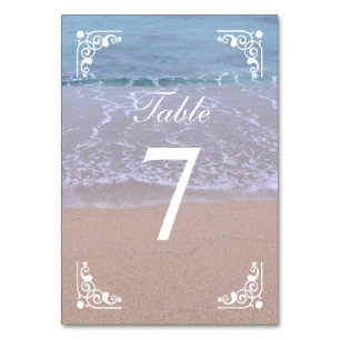 Beautiful Beach Theme Table Numbers Two-sided