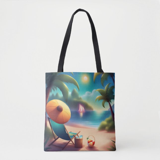 beautiful beach tote bag (Front)