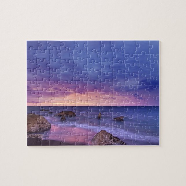 Beautiful Beach Travel Photo Sunset Jigsaw Puzzle (Horizontal)