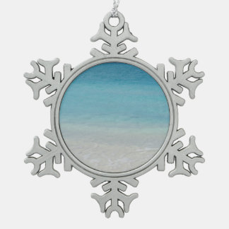 Beautiful Beach | Turks and Caicos Photo Snowflake Pewter Christmas Ornament