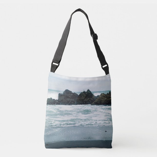 Beautiful beach view...... crossbody bag (Front)
