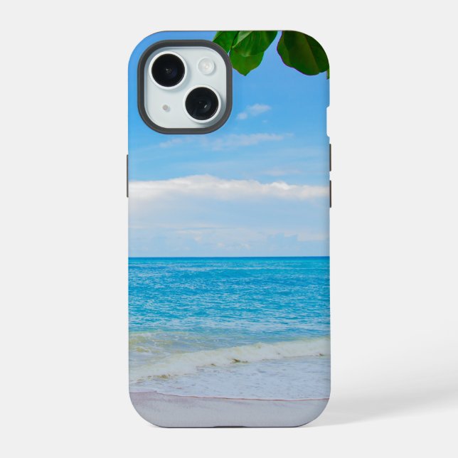 Beautiful Beach View iPhone 15 Case (Back)