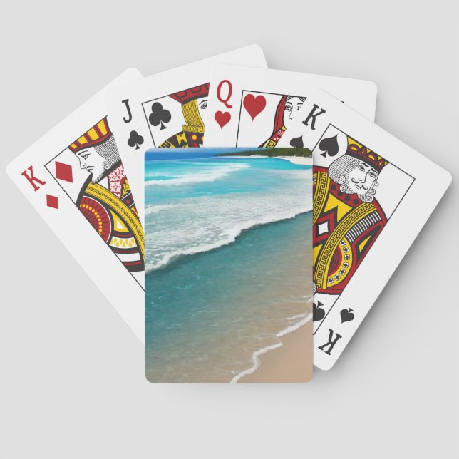 Beautiful beach view playing cards (Back)