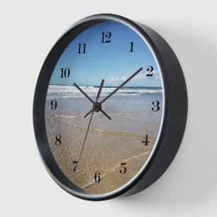 Beautiful Beach View   Soulac Sur Mer France Round Clock