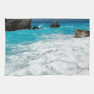 Beautiful Beach Water Surf Aloha Hawaiian Wedding Kitchen Towel