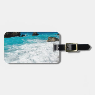 Beautiful Beach Water Surf Aloha Hawaiian Wedding Luggage Tag