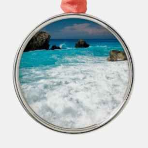 Beautiful Beach Water Surf Aloha Hawaiian Wedding Metal Ornament
