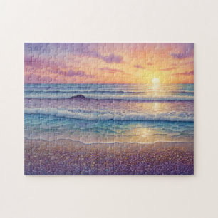 Beautiful Beach Waves and Shore Art Jigsaw Puzzle
