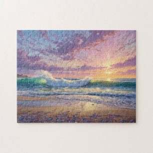 Beautiful Beach Waves and Shore Art Jigsaw Puzzle