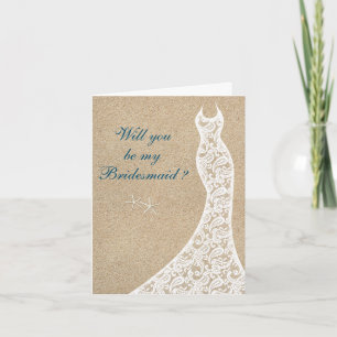 Beautiful Beach Will you be my Bridesmaid Card