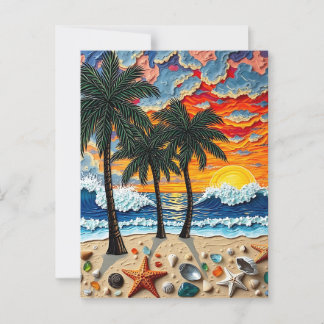 Beautiful Beachy Happy | Saying Hi Postcard