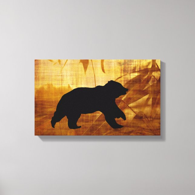 Beautiful Bear Silhouette Canvas Art (Front)