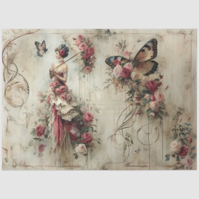 Beautiful Beauty Collection Roses Tissue Paper (Front)