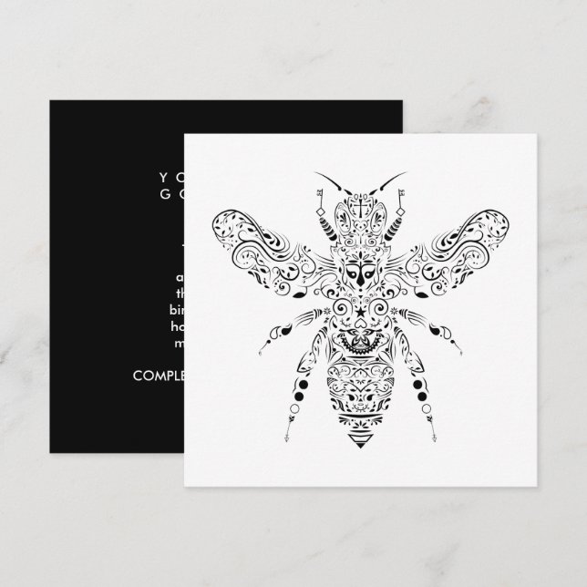 beautiful bee invitation (Front/Back)