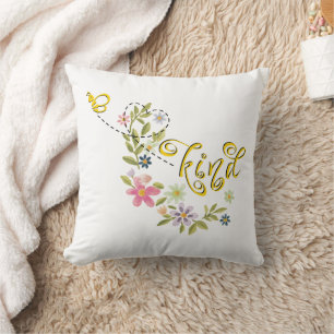 Beautiful Bee Kind Throw Pillow