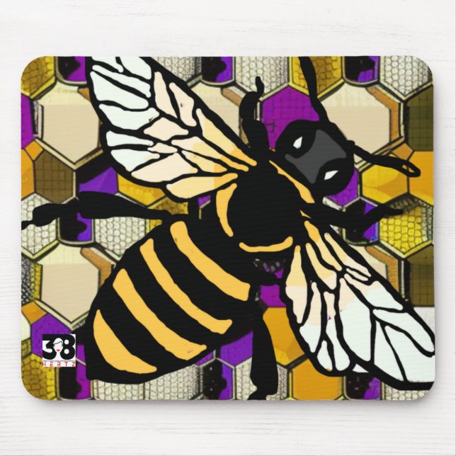 Beautiful Bee Mouse Pad (Front)
