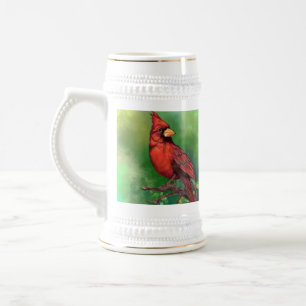 Beautiful Beer Stein Northern Red Cardinal Bird