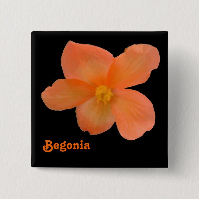 Beautiful Begonia Customizable Button (Front)