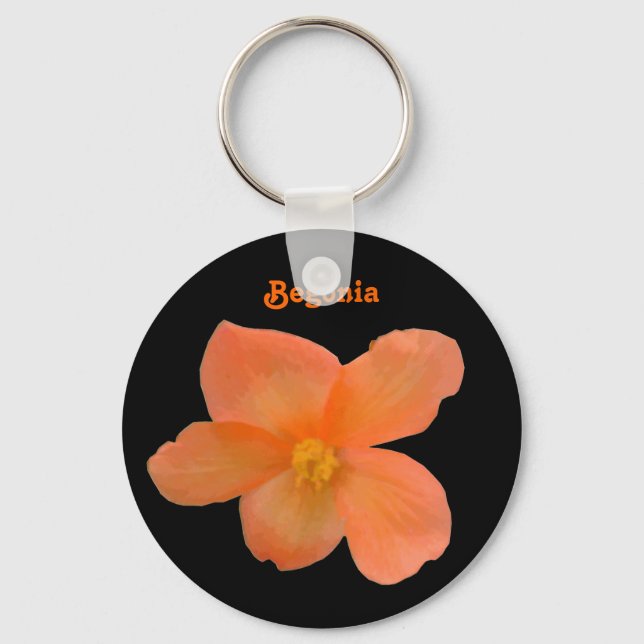 Beautiful Begonia Customizable Keychain (Front)