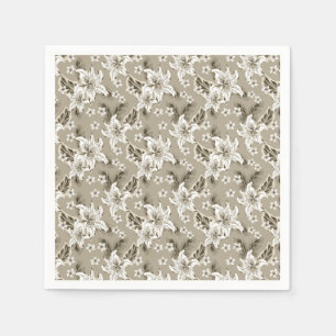 Beautiful beige flower pattern napkin