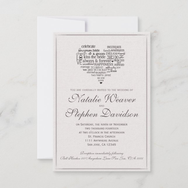 Beautiful Beige Invitation (Front)