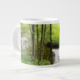 Beautiful belgian forest and river, travel large coffee mug