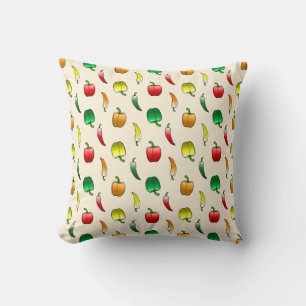 Beautiful Bell Peppers Pattern Throw Pillow