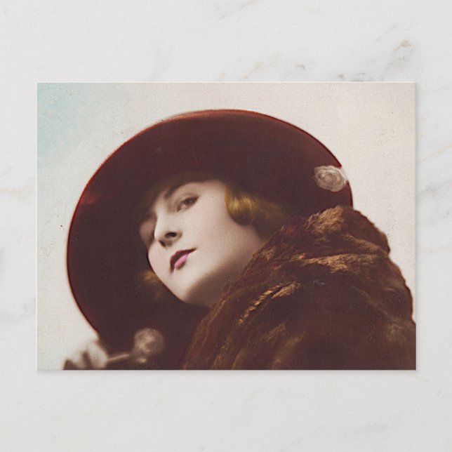 Beautiful Belle Epoque Woman Antique Glamour Postc Postcard (Front)
