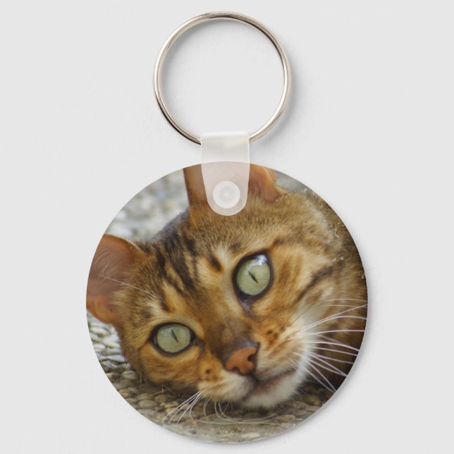 Beautiful Bengal Cat Keychain (Front)
