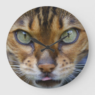 Beautiful Bengal Cat Large Clock