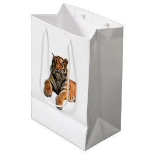 Beautiful Bengal Tiger Face & Paws Photo Medium Gift Bag