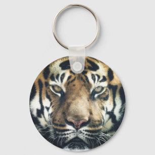 Beautiful Bengal Tiger Face Photo Keychain