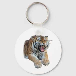 Beautiful Bengal Tiger Face & Teeth Photo Keychain