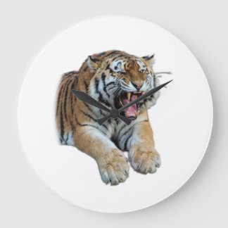 Beautiful Bengal Tiger Face & Teeth Photo Large Clock