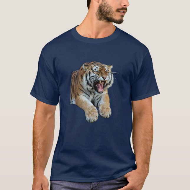 Beautiful Bengal Tiger Face & Teeth Photo T-Shirt (Front)