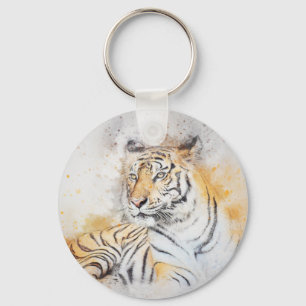 Beautiful Bengal Tiger Painting Keychain