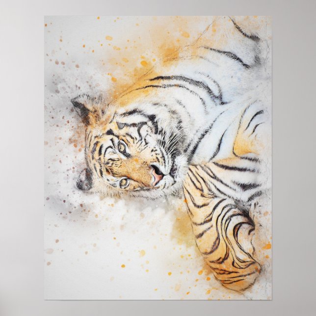 Beautiful Bengal Tiger Painting Poster (Front)