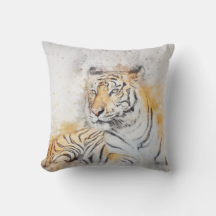 Beautiful Bengal Tiger Painting Throw Pillow
