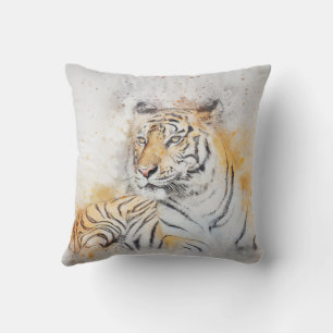 Beautiful Bengal Tiger Painting Throw Pillow