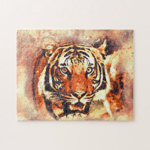Beautiful Bengal Tiger Painting   Wild Cat  Jigsaw Puzzle