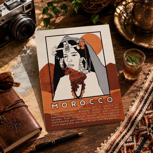 Beautiful Berber Woman of Marrakech Morocco Postcard (Morocco's Postcard. )