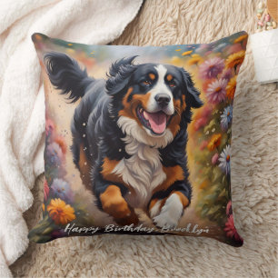 Beautiful Bernese Mountain Dog Throw Pillow