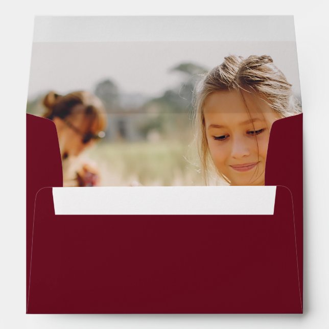 Beautiful Berry Return Address with Photo Envelope (Back (Bottom))