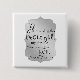 Beautiful Bible Verse 2 Inch Square Button