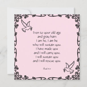 Beautiful Bible Verse Quote Isaiah 46:4 Card
