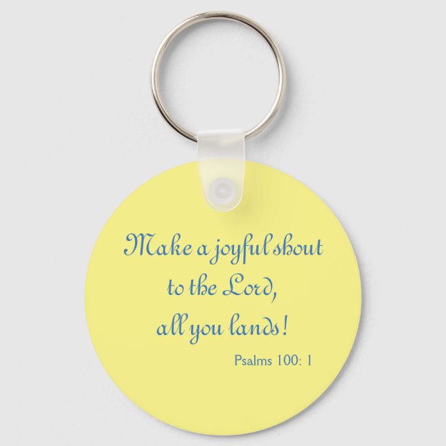 Beautiful Bible Verse Yellow and Blue Keychain (Front)